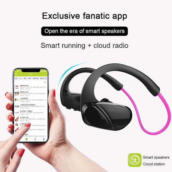 Bluetooth-kuulokkeet Hikin- ja urheilukuulokkeet Langaton 5.0 - Vaaleanpunainen