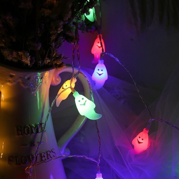 Soldrivna Halloween-slingor 30 lysdioder 8 lägen för inomhusfest Lila 21,3 fot