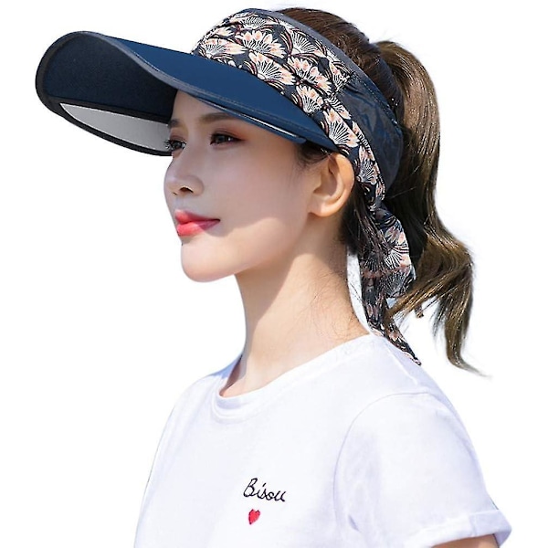 Sports solhatt dam solhatt sport tom solhatt solskärm pannband solhatt anti-UV justerbar ru