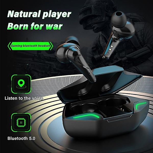 Bluetooth 5.0 E-sport Headset Stereo Låg latens Gaming Bluetooth Hörlurar Trådlösa In-ear Sport Hörlurar Ture Trådlös Stereo Född För Spel