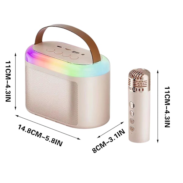 Bluetooth-högtalare Trådlös Bluetooth Ljud Hem Färg Mikrofon Bärbar Utomhus Subwoofer Plug Card Rea