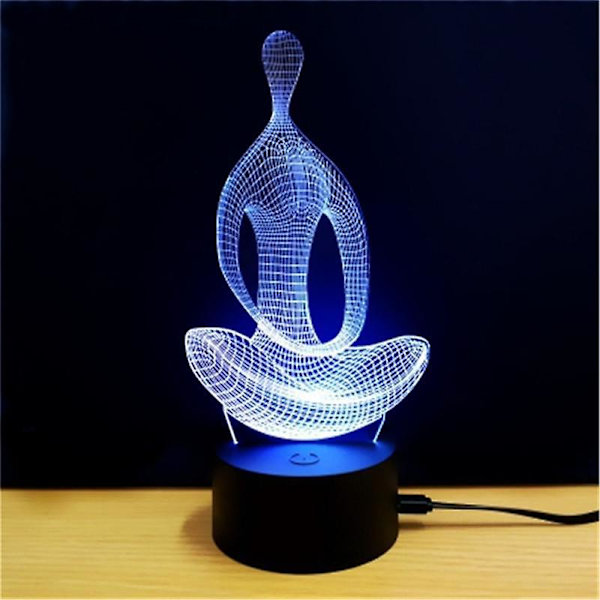 Glitrende kreativ sport 3D LED-lampe oppladbar RGB-belysning nattlys gaver