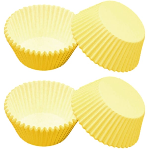 Muffinsformar, standardmuffinsformar av pergamentpapper, tårtpappershållare - Pure Yellow