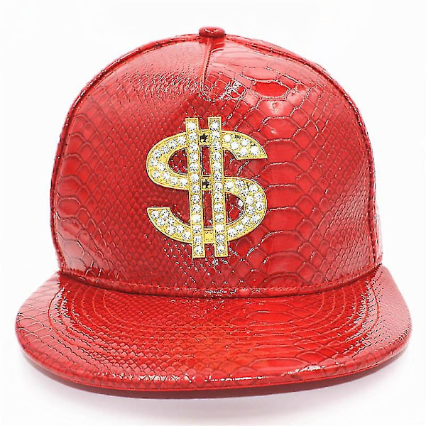 Herrkeps Baseballkeps Hiphopkeps Läder Justerbar Snapback Hattar För Män Kvinnor Flerfärgsval (Silver)