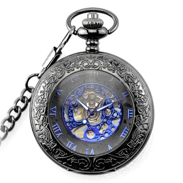 1 Vattentät förstoringsglas Skelettkedja Silver Ljusande Automatisk upplindning mekanisk watch