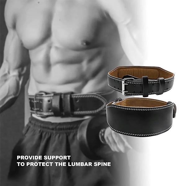 Tyngdlyftningsbälte Fitness Kohud Läder Justerbara Hål Styrkelyft Kroppsbyggare Marklyft Knäböj Träning Styrketräningsutrustning Män Kvinnor