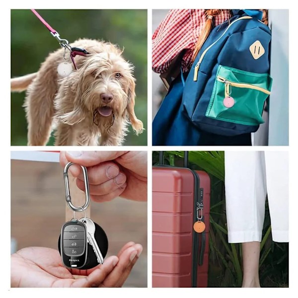 4 stk. Bluetooth Smart Tracker, Nøglefinder, GPS Tracker, Dyresporing, Kompatibel med iOS / Android