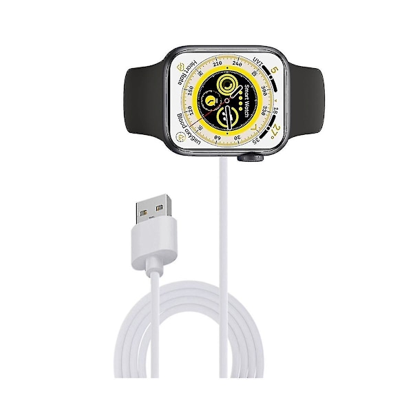 Smartwatch magnetisk ladekabel base adapter for S8 Pro/8 Pro Max/dt7/dt7 Max/dt700/dt3/dt3 Pro/ Wuqx（hvit）