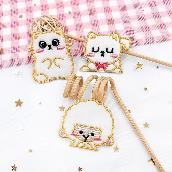 Dww-Plush kanin broderi lapp 9 stycken