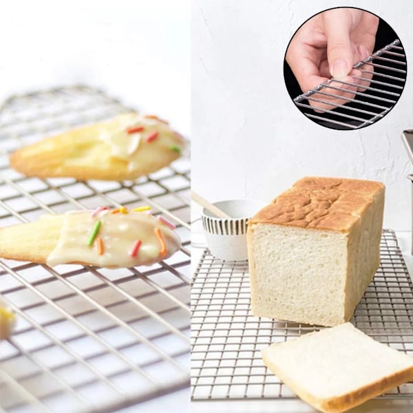 Kylgaller Set om 2, Tårtställ i rostfritt stål för bakning, rostning och kylning, diskmaskinsäker