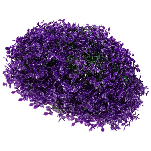 Simulerad växt Topiary boll Eukalyptusblad Dekorativ boll Gräs boll（35X35X13cm，Lila）