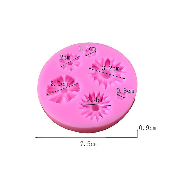 3D silikone bageform til kage fondant dekoration (blomst)