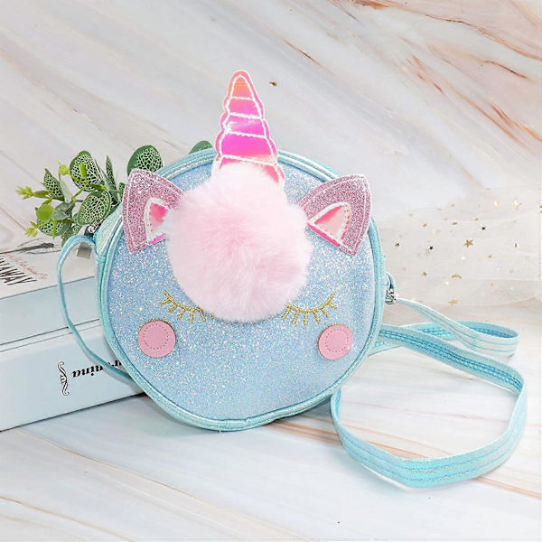 2 stycken små flickors crossbody-väskor Enhörning Skalväska Toddler Söt Prinsessa Handväska Axel Messenger Väska för Barn