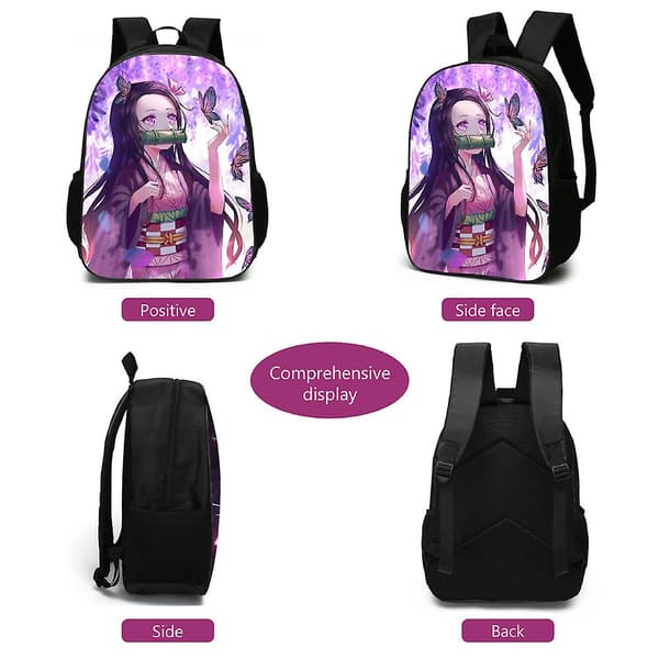 Anime Demon Slayer Nezuko Kamado Barnryggsäck för barn