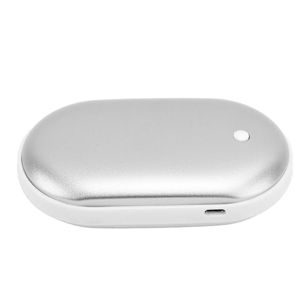 2024 Fickvärmare Aluminiumlegering 2400mah USB Mini Powerbank för Vinterresor Utomhus Silver