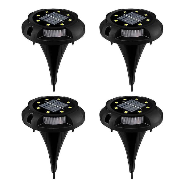 Solcelle gulvlamper 4 pakker med 12 LED solskive lamper hagelys for hage plen stier (varmt lys * blått lys)