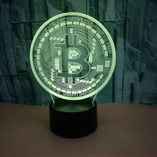 3D Natlys LED Illusion Skrivebordslampe 7 Farver