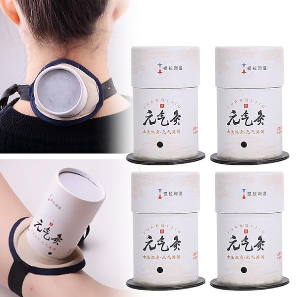Akupunktur Massage Moxibustion Rullbox Verktyg - 4 st Rökfri Moxa Rör