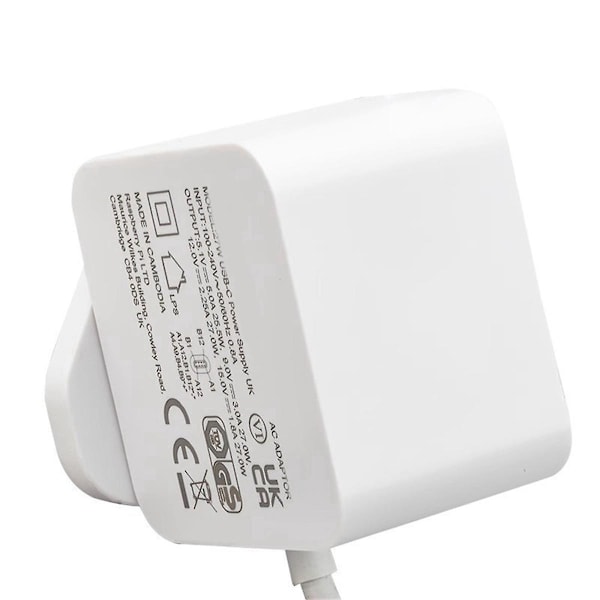 För Pi5 Strömadapter USB-C 27W 5.1V 5A Multifunktionell Adapter med EU-kontakt (Vit)