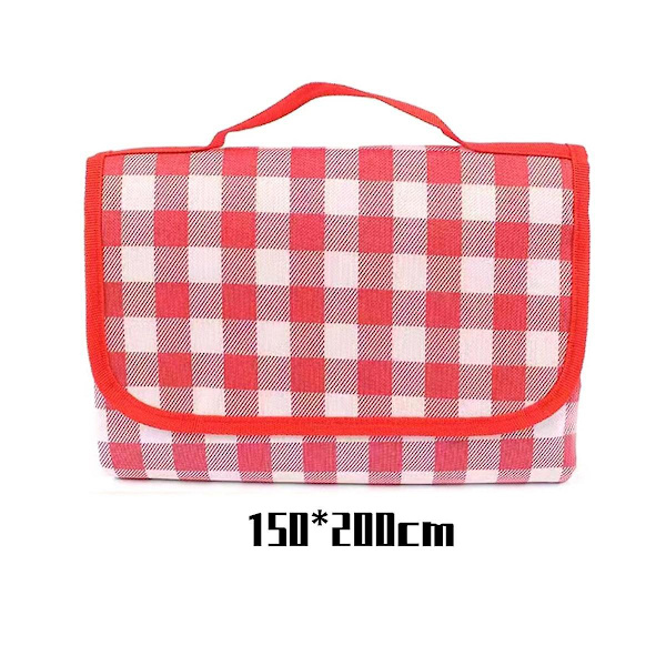 150x200cm Utendørs Camping Matte Sovematte Piknik Matte Fortykket Vanntett Strand Teppe Camping Ti（Rød）