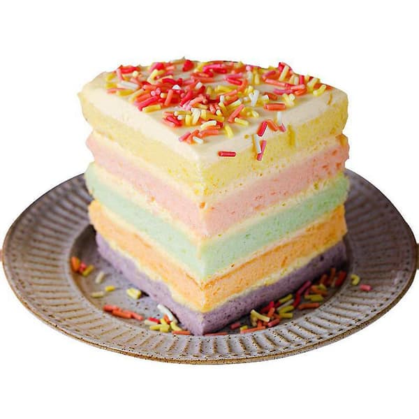 Sæt med 4 8\" runde regnbue mousse kageforme - Pink | Kageform