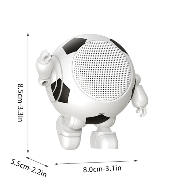 Bærbar Bluetooth Robot Højttaler (Hvid)