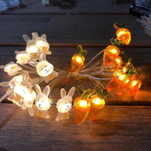 Pääsiäispupun LED-valot 30 valoa 9,8 jalkaa paristo koristeluun (keltainen)