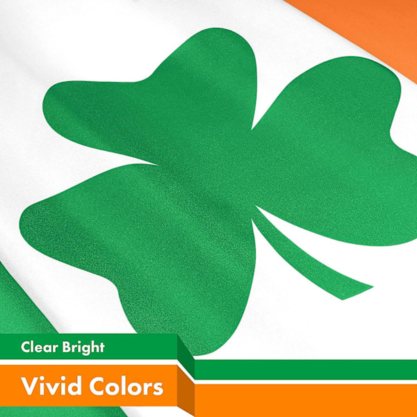 Irlands Shamrock (irländsk) Flagga | 3x5 Fot | 150D Tryckt Polyester Inomhus/utomhus, Kvalitetspolyester, Mässingöglor