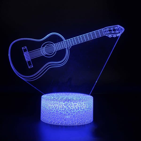 Gitarr Nattlampa Led Personligt Namn Graverad