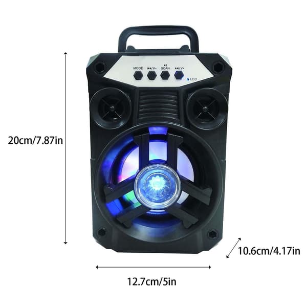 Bärbara Bluetooth-högtalare med dubbel subwooferbas Bluetooth 5.0 trådlös högtalare stöder FM-radio litet stereoljudsystem