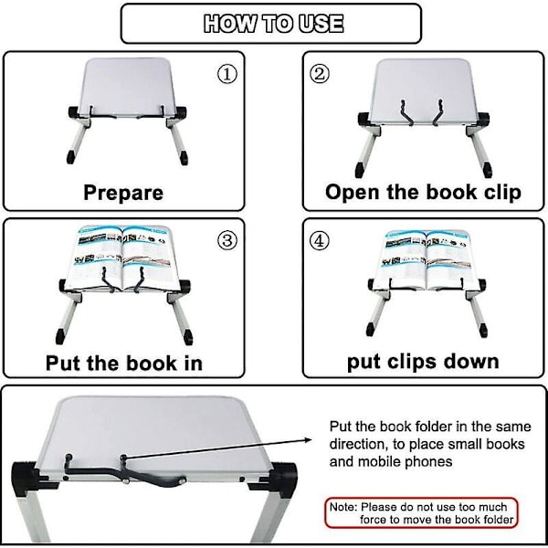 Justerbar bogstand, justerbar højde og vinkel, ergonomisk bogstand med papirclips til store skolebøger, nodebøger, tablet, Cisea Kitchen R