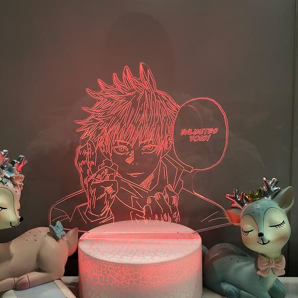 3D Anime Illusjonslampe Fjernkontroll 3D LED Natt
