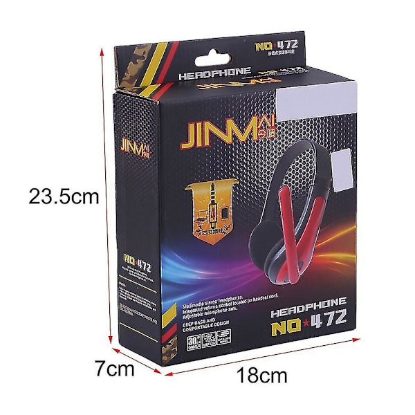 Jm-472 Universell datamaskin bærbar PC ergonomisk design 3,5 mm kablet spillhodesett