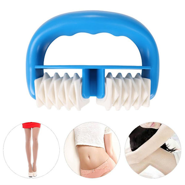 Plastikhåndtag 2 hjul muskelmassage rulle massager cellulite rulle til ben arme ryg muskelsmertelindring og muskelafspænding