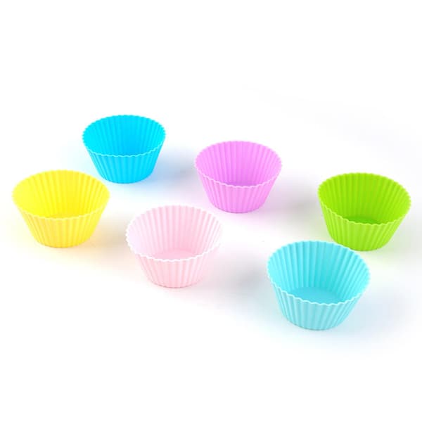 12 st silikonformar för bakning av muffins och bröd (en storlek)