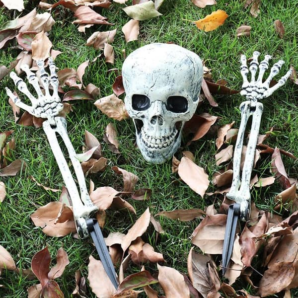 Håndskeletdekoration - Halloween - Holdbar plast - Hvid