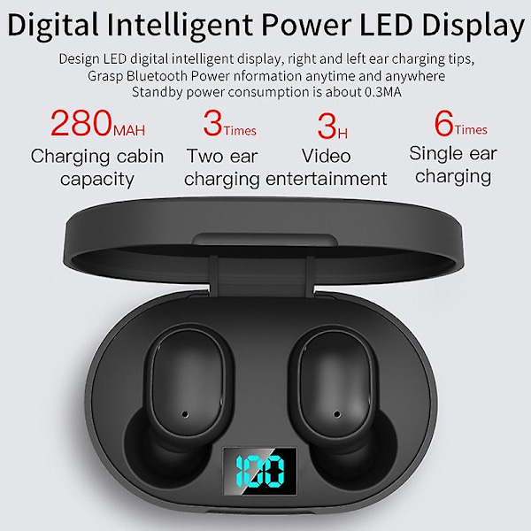 Trådlösa Bluetooth 5.0 Mini In Ear Earbuds Hifi Stereo Bass Trådlösa Hörlurar Sport Vattentäta Trådlösa Headset Med Mikrofon Lång Standby Bluetooth Hörlurar