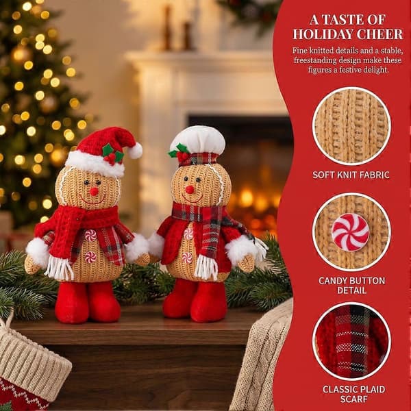 Julplyschdocka Pepparkakskock Figur Dekor Polyester Bomull Premium Men's Figurine
