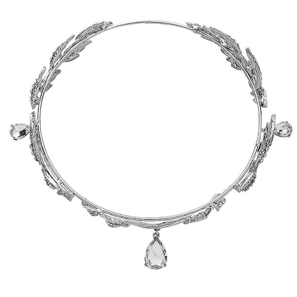 Bröllop Brud Pannband Tiara Huvudband Kristall Blad Hårband Fairy Smycken Krona