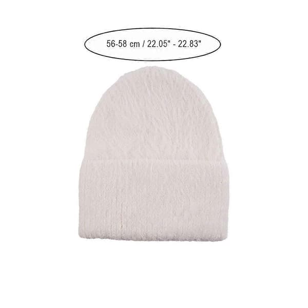 Stickad mössa tjock enfärgad slouchy varm mössa polyester 58 cm lättvikt Black