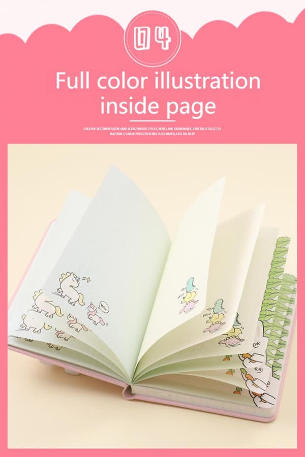 Saytay Decompression Notebook Creative Book Net Celebrity Small Animal Decompression Book Cute Color Page Book Hand Ledger St-001