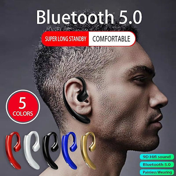 Kivuton Bluetooth 5.0 korvakoukkukuuloke Edr-liiketoimintakuuloke Stereo-melunvaimennus Handsfree-kuuloke Vedenpitävä urheilukäyttöön tarkoitettu kuuloke Mi:llä