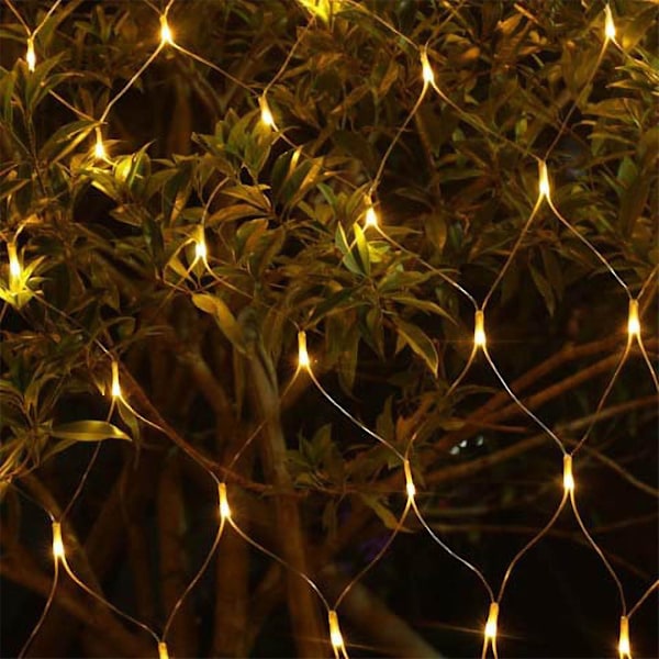 1,5 m * 1,5 m LED-valoverkko koristevaloihin häihin ja puutarhan koristeluun (keltainen)