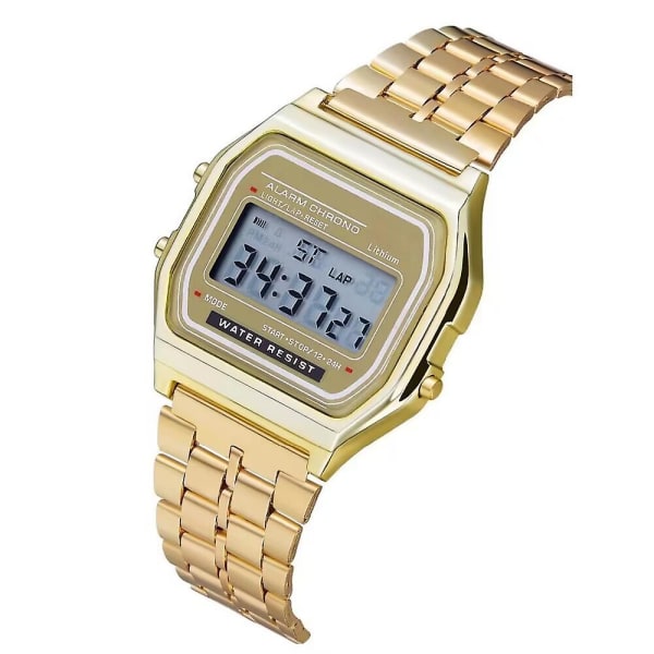 Stålband LED elektronisk watch guld och silver ultratunn elektronisk watch (guld)