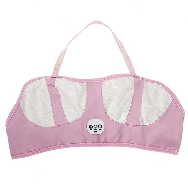 Vibrationsbehå för bröstförstoring, elektrisk bröstmassagemaskin (rosa/vit)
