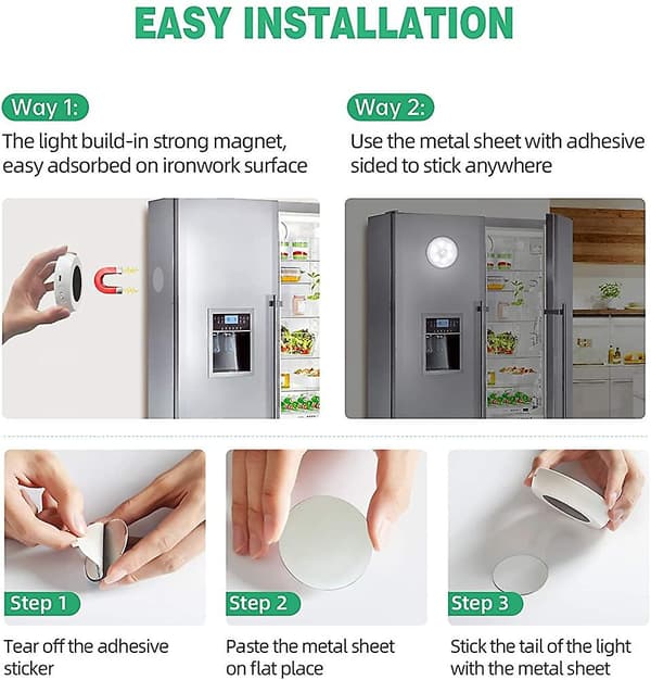 Led nattlys skaplampe. Usb oppladbart 3-pak trådløse nattlys