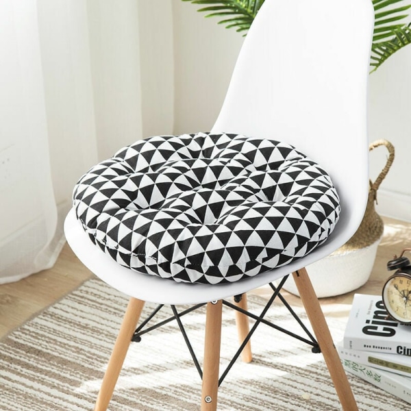 Istuintyyny 45x45cm, tuolityyny sisä- ja ulkokäyttöön - puutarhakalusteiden tuolin tyynyn koristelu. (pyöreä kuvio, mustavalkoinen??)