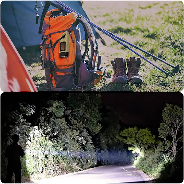 Ficklampa, 2-pack LED-ficklampa, handvev solkarbinhake ficklampa för camping utomhusklättring vandring - Grön
