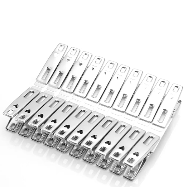 100 stk rustfrie klesklyper i rustfritt stål, klyper i rustfritt stål, klesklype i metall, klesklyper, metallklemmer