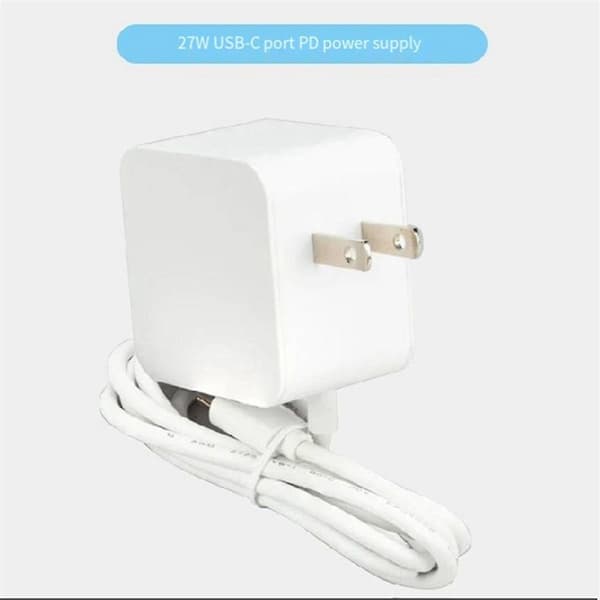 For Pi5 strømforsyning USB-C 27W 5.1V 5A Multifunksjonell praktisk adapter med EU-plugg (hvit)